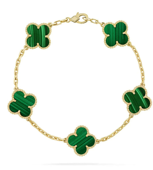 Clover Bracelet(Green with Gold Trim)